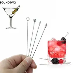 Stainless Steel Cocktail Sticks Fruit Sticks Reusable Drink Picks Martini Picks Toothpicks for Drinks