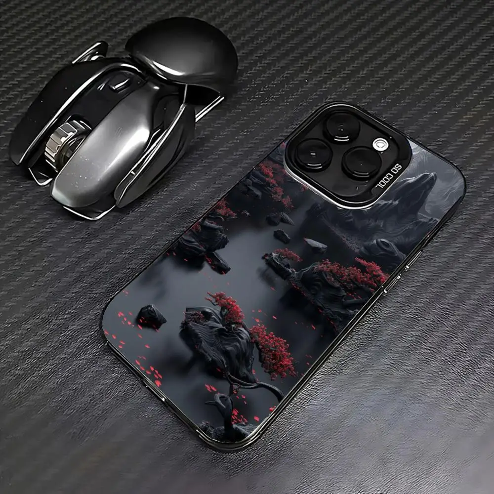 

Mountains rivers case for iPhone17 16 15 14 13 12 11 Pro/ Max/Plus shock-proof rear cover anti-fingerprint