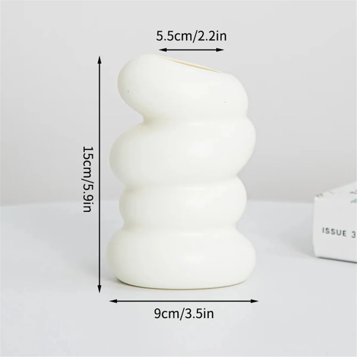 Plastic Spiral White Vase Hydroponic Pot Vase Decoration Home Desk Decorative Vases for Flowers Decoration White