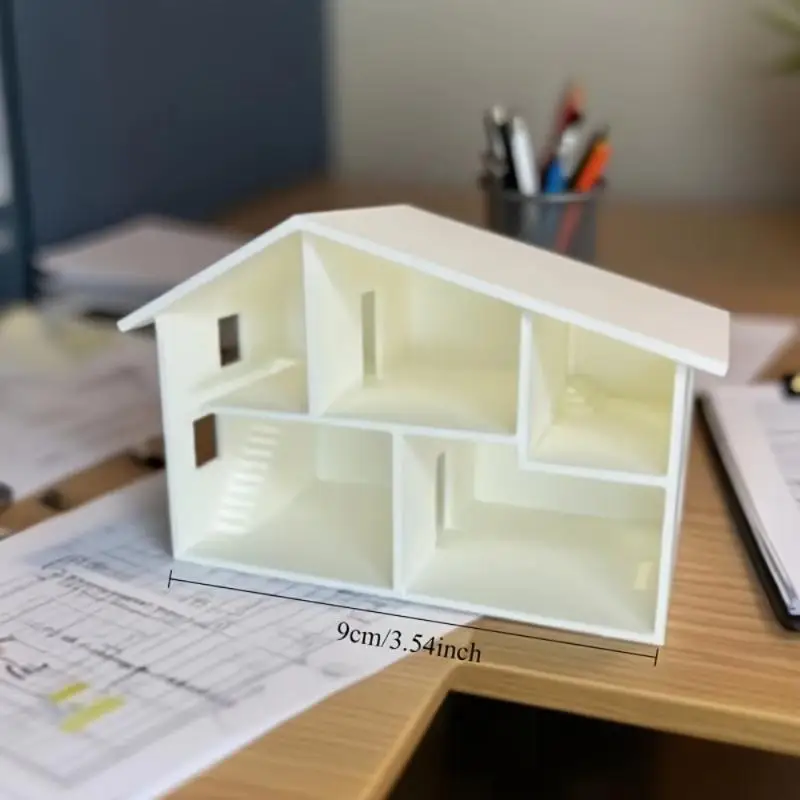Unfinished White Miniature Dollhouse Model Multiple Rooms Smooth Surface For DIY Craft Kids Play view 6