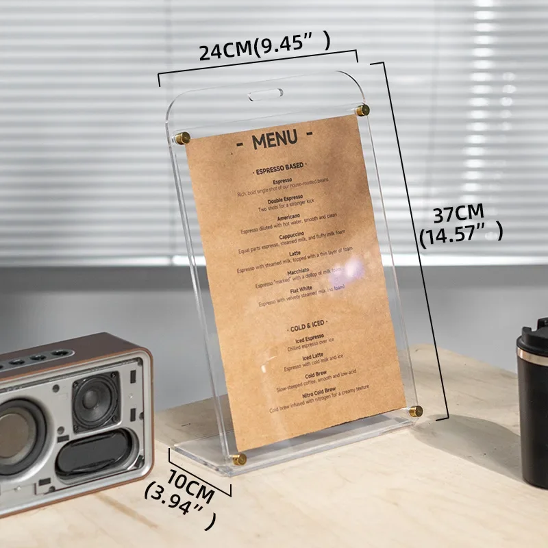 Display card vertical transparent acrylic coffee shop milk tea shop price desktop card