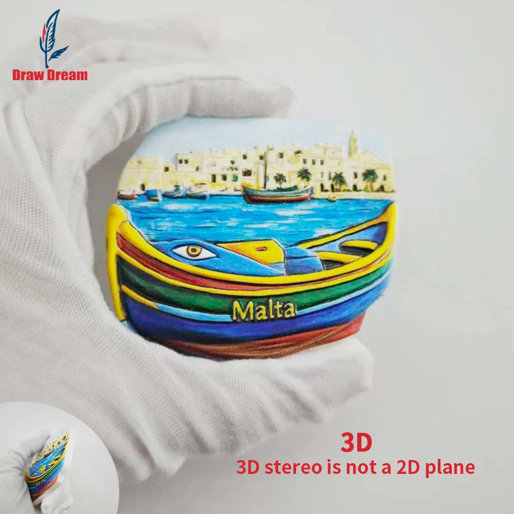 1 Stück Malta Kreativer 3D-geprägter Kühlschrankmagnet, Weltreise-Souvenir-Kollektion, geeignet für Heim- und Bürodekoration, personalisierter exklusiver Reise-Souvenir-Magnet, Kühlschrankmagnet,