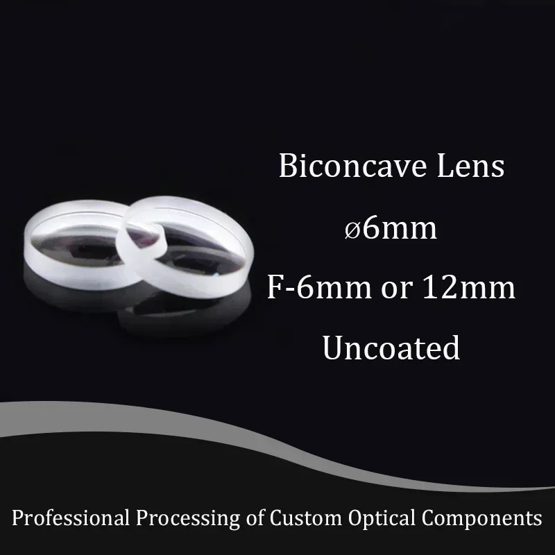 Quartz material double-concave lens diameter 6mm pure white glass high-precision focusing material