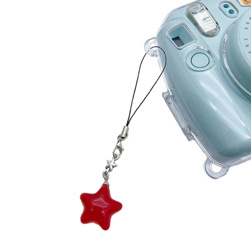 Multicolor Phone Lanyard Jelly Star Shape Pendant Keychain Anti-Lost Phones Chains Cellphones String Straps Accessory