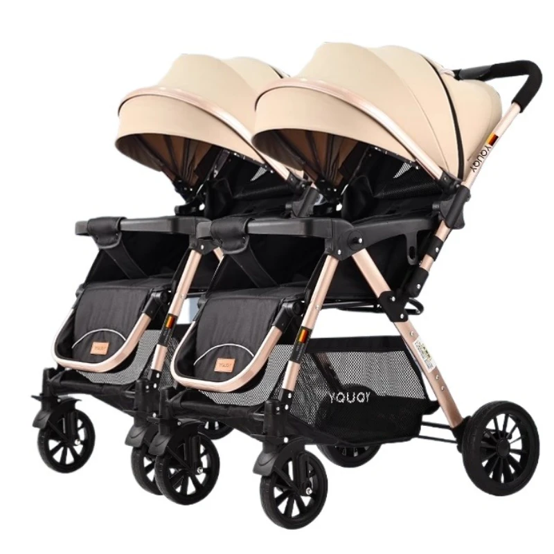 

Двойная коляска, двойная, легкая, для двух детей, может сидеть и лежать, большая маленькая коляска, артефакт