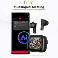 [Subtítulos en pantalla HD] HTC Auriculares Bluetooth V6 TWS Auriculares inalámbricos deportivos Traductor AI Auricular Micrófono de reducción de ruido