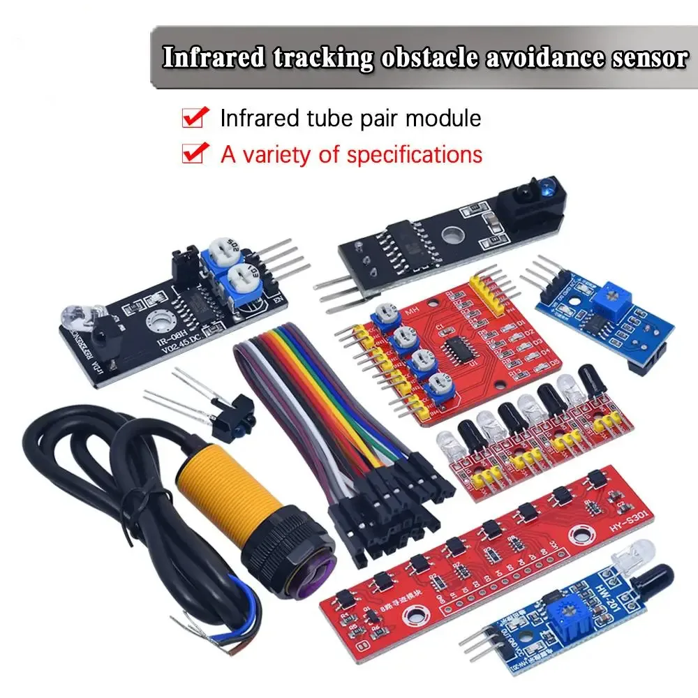 1 Buah Modul Sensor Penghindar Rintangan Jalur Transmisi Pelacakan Detektor Inframerah Empat Jalan UNTUK Arduino Diy Robot Mobil AEAK