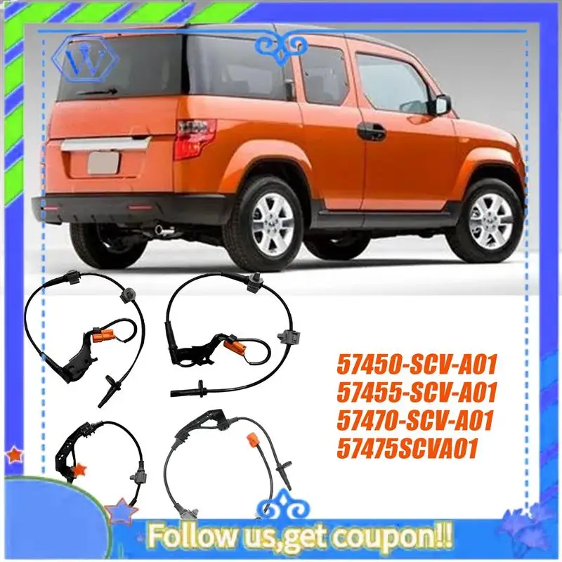 

M46K-1Set/4Pcs ABS Wheel Speed Sensor For Honda Elements 2.4L 2003-2011 57450-SCV-A01 57455-SCV-A01 57470-SCV-A01 57475SCVA01
