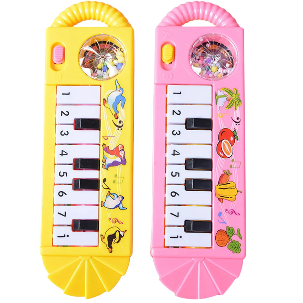 2Pcs Electronic Piano Cartoon Design Baby Keyboard Musical Gift for Toddlers Early Development Kids Keyboard Baby Piano
