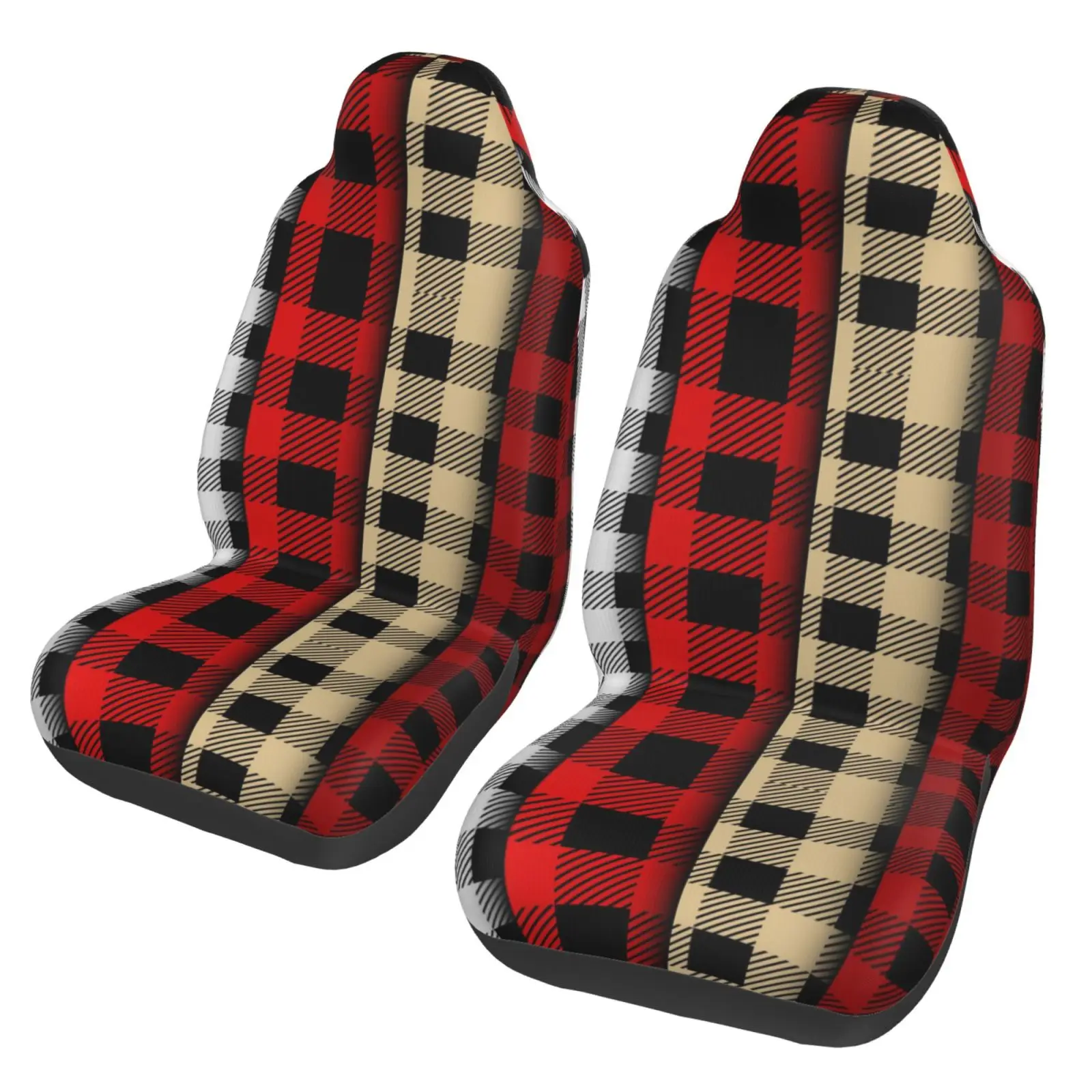 Plaid Adult Print Universal Seat Cover Seat Cushion Four Seasons Car Accessories Interior for Men Car Cushion Seat Covers 2pc