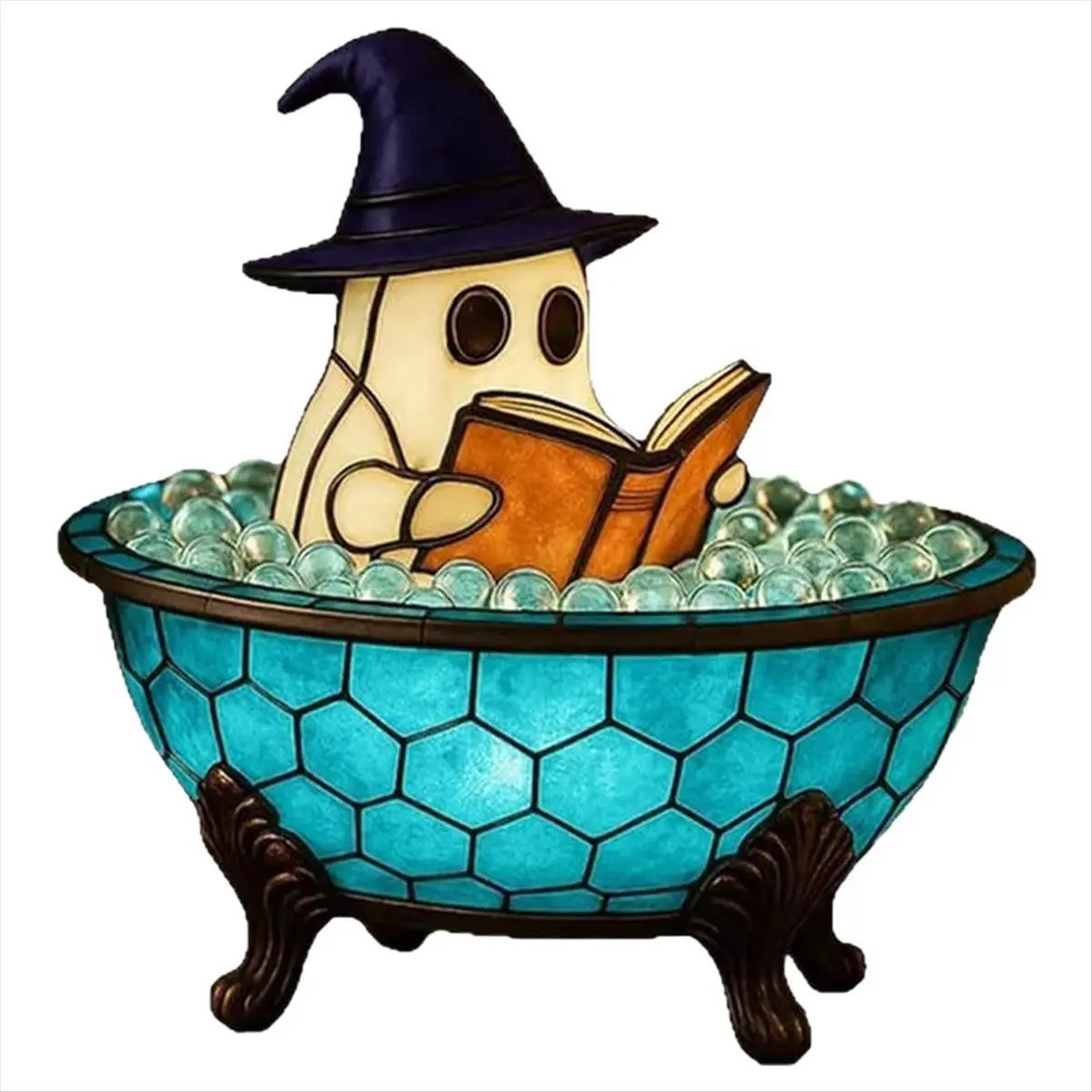 New Halloween Ghost Bubble Bath Lamp, Bathtub Ghost Night Lights, Cute Led Lamp for Bathroom Decor,Spooky Reading Nightlight