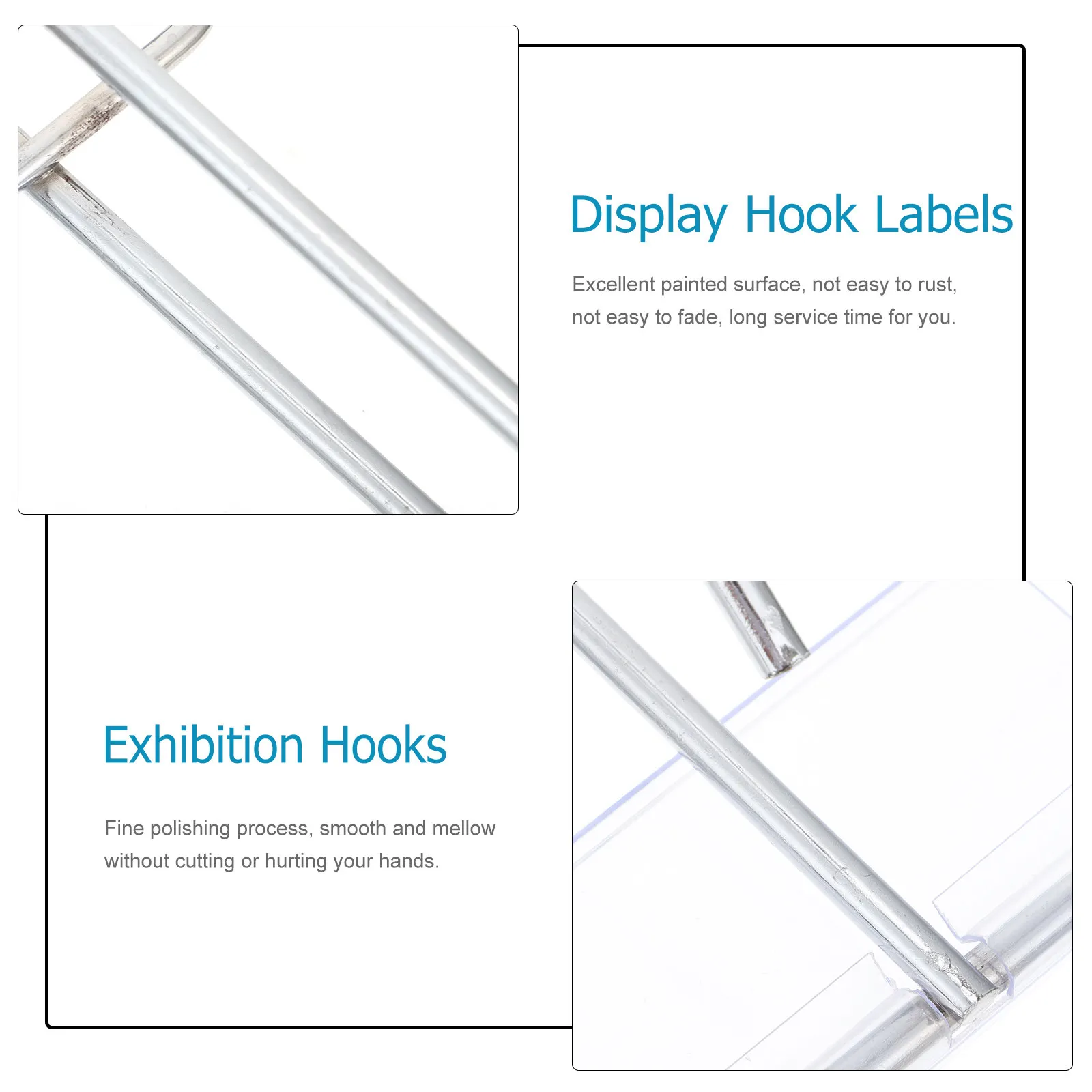 2Sets Supermarket Shelf Commodity Hooks Sturdy Durable Smooth Polished Display Rack Pegboard Shop Display Hook Labels
