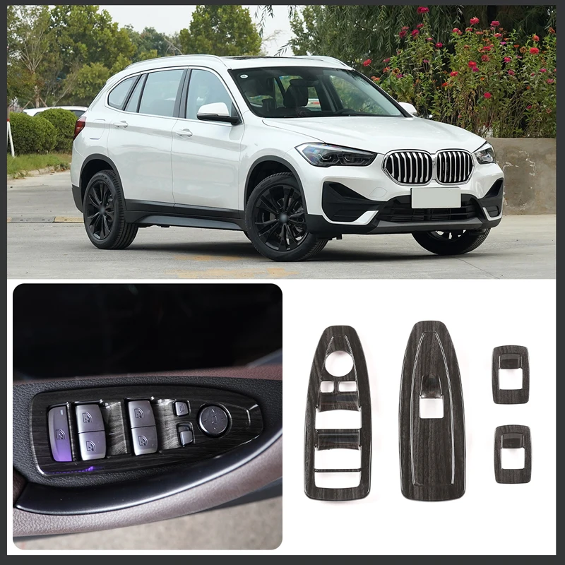 

4 Piece Set For BMW X1 2021 F48 Car Modeling Glass Lifting Frame Luxury ABS Car Interior Modification Accessories