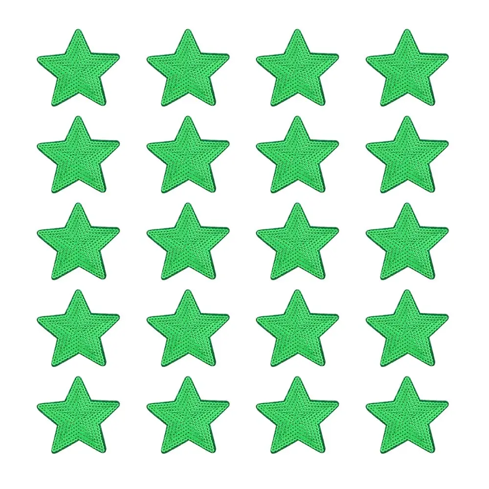 

Big 5 Star Sequins Iron-on Patches Embroidered Sew Sequin Patch Appliques for Clothing Repair Backpack Shoes Decoration 90x9