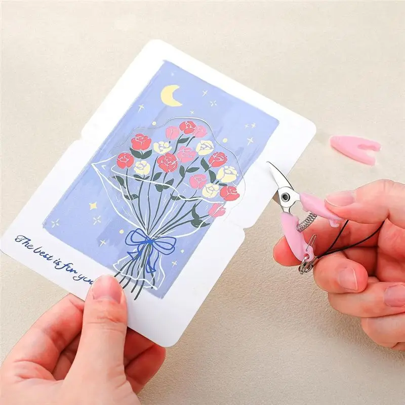 ABLL-Mini Small Scissors Keychain Set With Cover Travel-Sized Portable Snips For Travel, Sewing, Crafts And Yarn