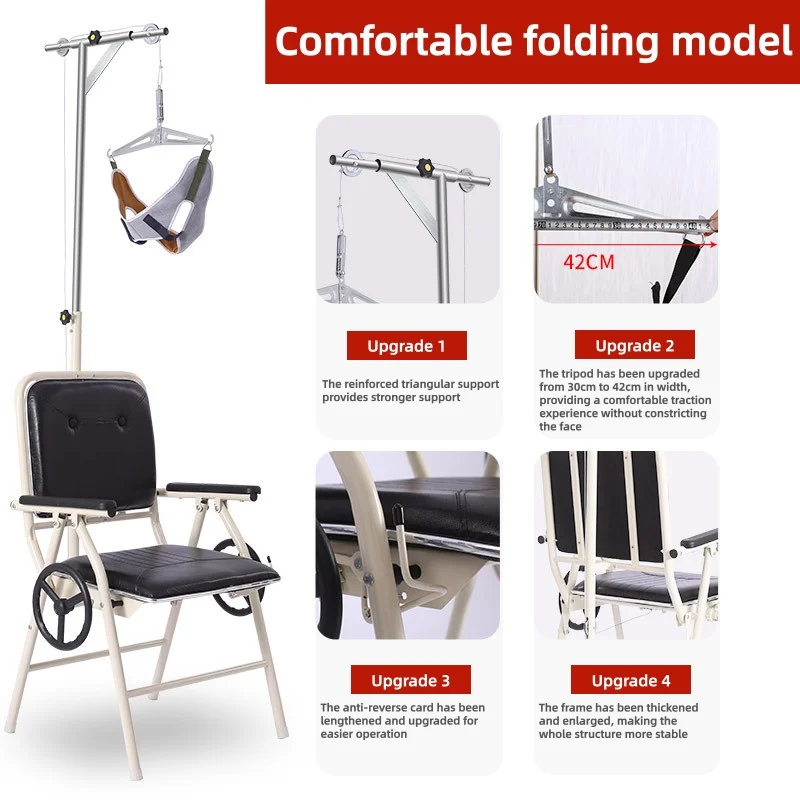 Cervical Traction Chair Head-up Pull Neck Retractor Exercises The Resistance and Stretching of The Spine and Lumbar Vertebrae