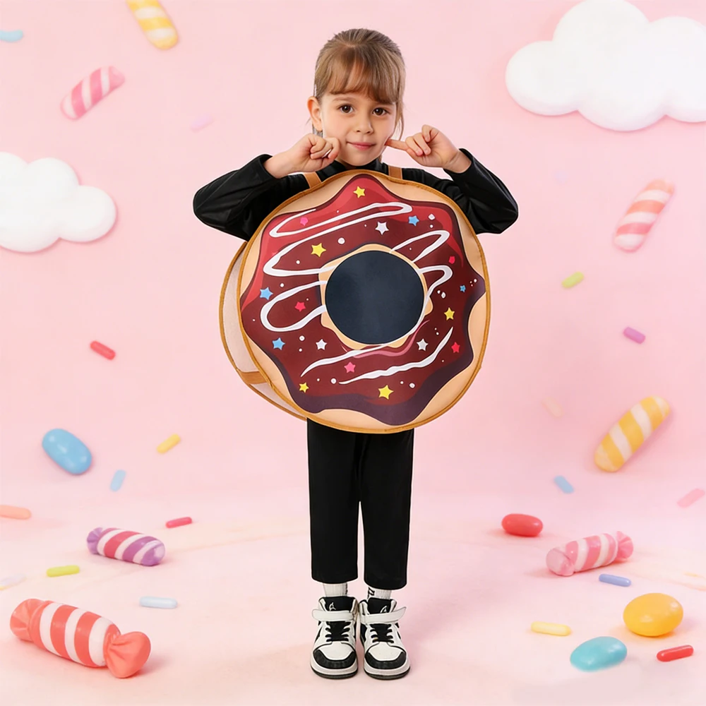 Disfraz de Donut, traje de Cosplay de comida bonita, vestido de juego de rol de postre dulce Kawaii para fiesta de Halloween, Festival de Carnaval, mujeres y hombres adultos