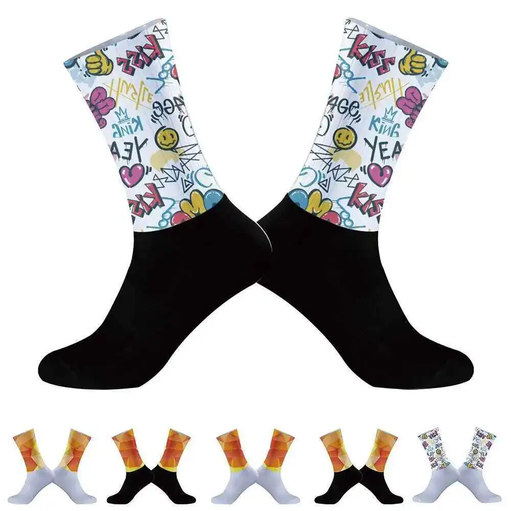 

Cycling Sports Aero Socks Silicone Non-slip Pro Bicycle Socks 2024 New Summer Cool cycling socks