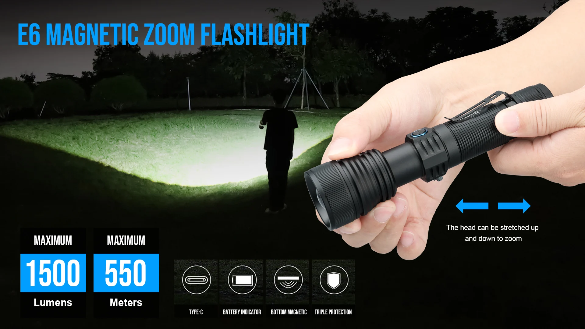 TrustFire MC5 Torcia LED Ricaricabile 3300 Lumen &ndash; IP68, Magnetica, Potente