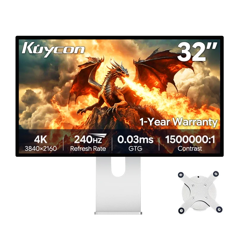 New Kuycon Q32S 32 Inch Gaming Monitor 4K 240Hz Refresh Rate Quick Response Dispaly UHD VESA Compatible Display with IPS Panel