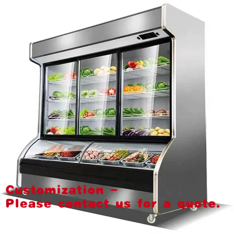 custom.Order Cabinet Refrigerated Freezer Commercial Mala Tang Display Cabinet showcase