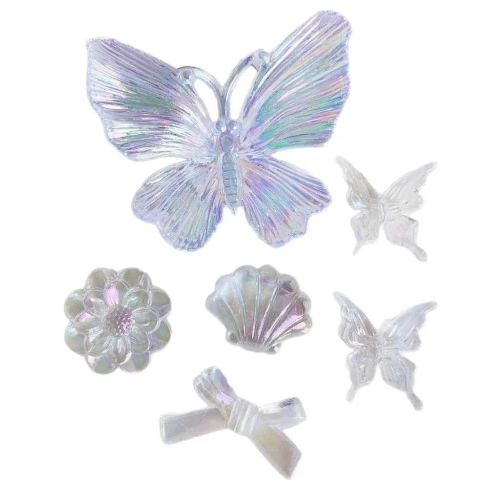 12pcs Ins Shining Butterfly Shoes Charm Bowknot Shell Shoes 