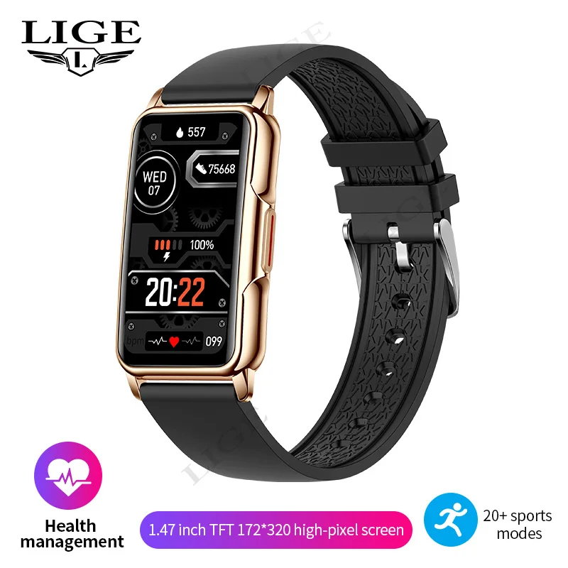 LIGE Frauen Smart Band Männer Uhr 1,47 zoll Full Touch Herzfrequenz Sport Fitness Smartwatch Neue Outdoor Smart Armband Damen 2025