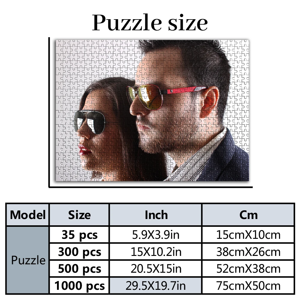 35/300/500/1000pcs Personalized Custom Photo Puzzle Couple Customize Your Puzzle To Create An One-Of-A-Kind Present.
