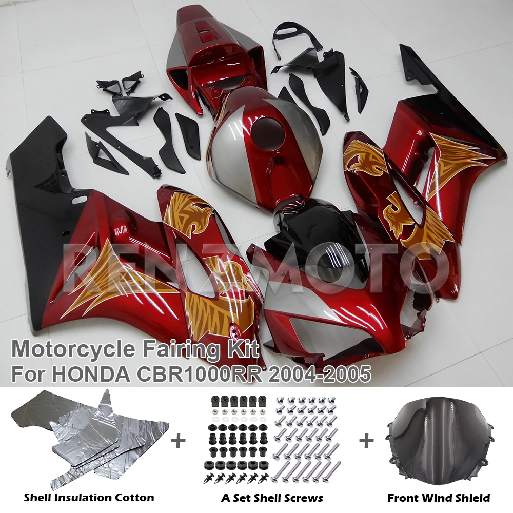 

Комплект обтекателя мотоцикла для Honda CBR1000RR 2004 2005, корпус CBR1000RR 04 05, впрыск 1000RR, усовершенствованная крышка, черный, красный
