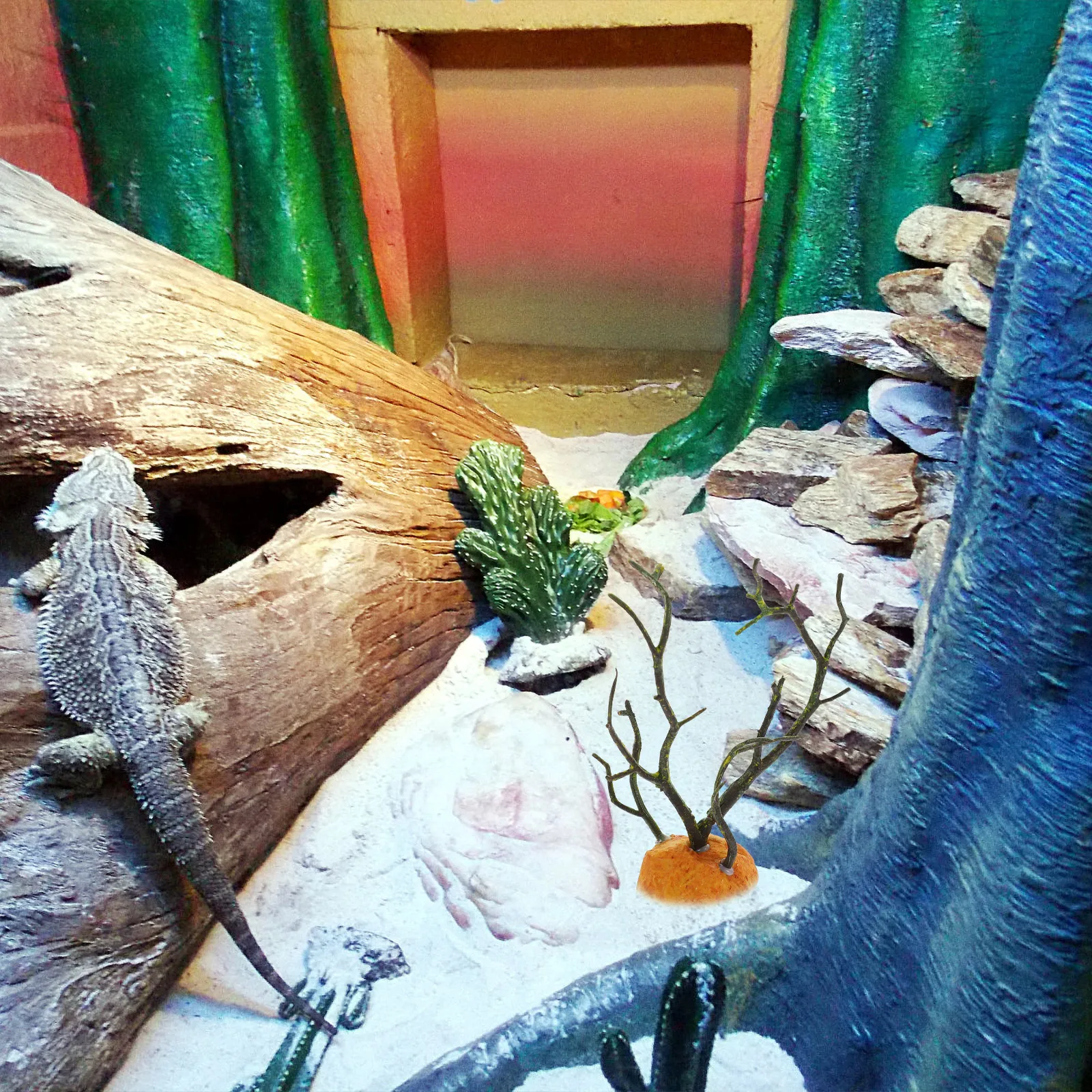 

Artificial Green Grass Plants Plastic Reptile Habitat Decor Stable Tank Accessories Realistic Terrarium Plants Fish Aquarium