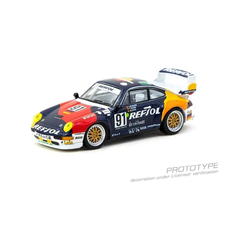 Em estoque tw 1:64 porsche 911 993 gt2 24h lemans 1995 modelo de carro fundido coleção brinquedo em miniatura tarmac funciona