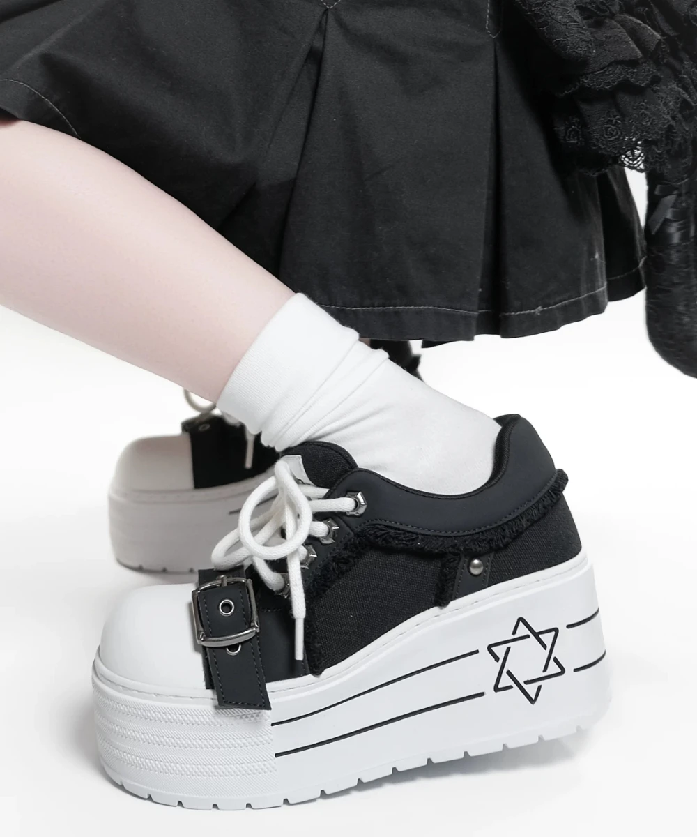 Japanese Original Subculture Y2k Muffin Shoes Soft Girl Punk Versatile Daily Platform Canvas Shoes Women's Single Shoes