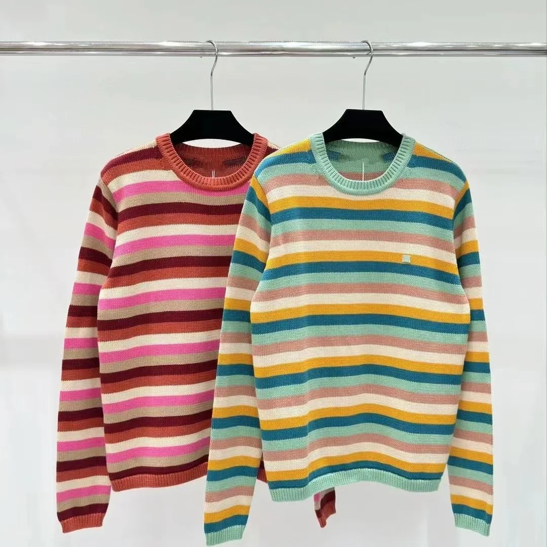 

New sweater 2024 Fashion color sweater top crew-neck y2k top