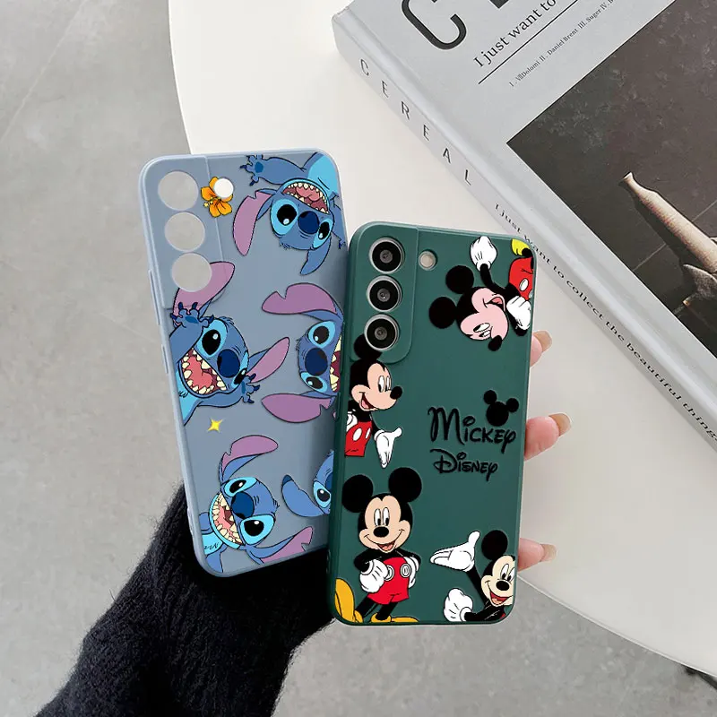 Mickey Minnie Mouse Stitch Disney S24FE Phone Case For Samsung Galaxy S25 Ultra S24 S23 S22 Plus S21 S20 FE S10 Silicone Cover