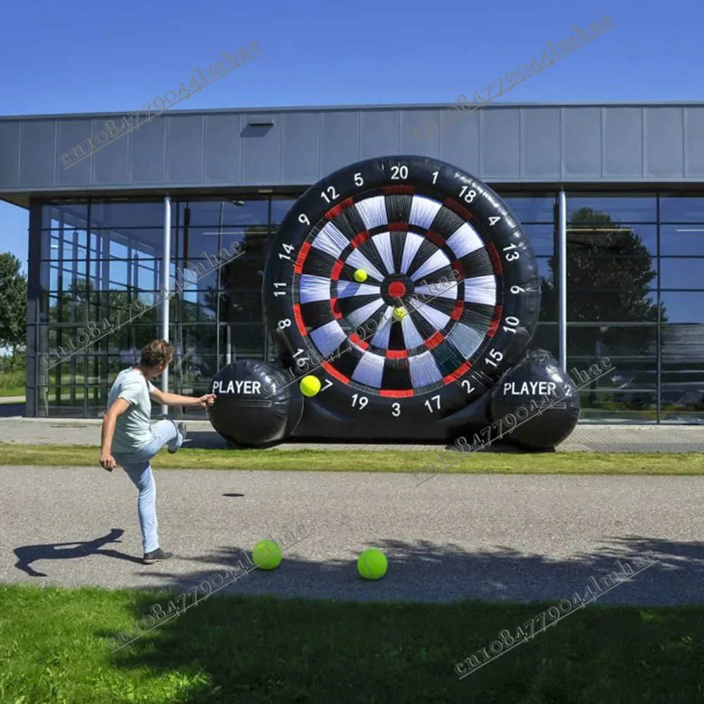 Included Blower and balls Giant Inflatable Football Darts Carnival Game Soccer Dart PVC Inflatable Dart Board Big Balls