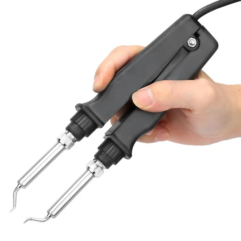 Constant Temperature Double Soldering Iron Welding Station 902 Handle Clip Tweezers Curved Tip Welding Handle