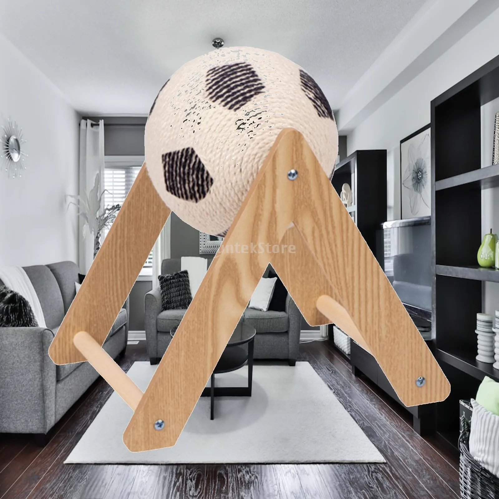 Cat Scratcher Ball Cat Scratching Toy Gift Stylish Versatile Soccer Design Hemp Rope Cat Toy for Indoor Playing Grind Claws