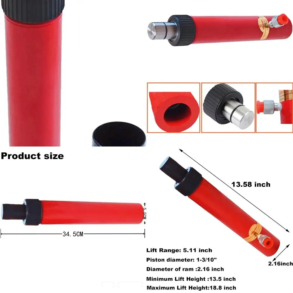 

Portable 10-Ton Hydraulic Floor Jack for Auto, Truck, and Heavy Equipment Repair, 22000lbs Capacity, Red