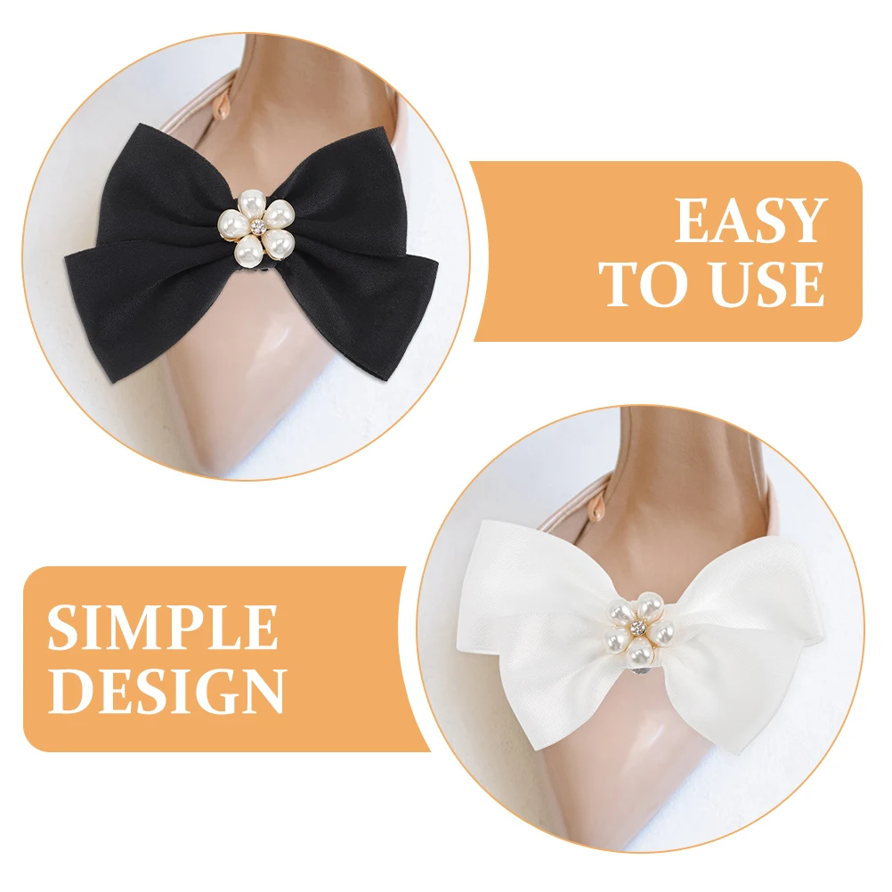 

2 Pairs Bow Shoe Clips Decorative Bridal Wedding Prom Flowers Accessories Elegant Alloy Embellishments For Flats Heels Shoes