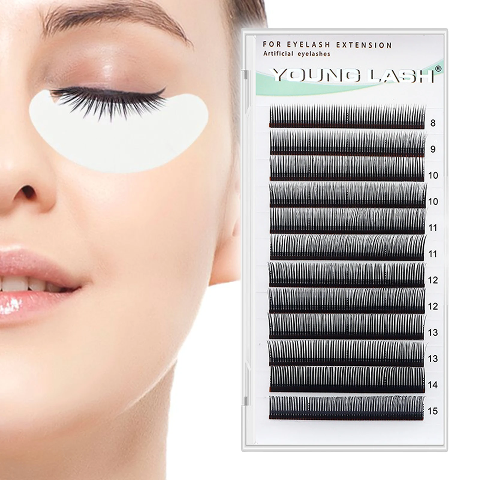 12列 8-15mm ミックスまつげエクステ 個別つけまつげ ナチュラルソフトミンクまつげ 高品質マットフェイクまつげ