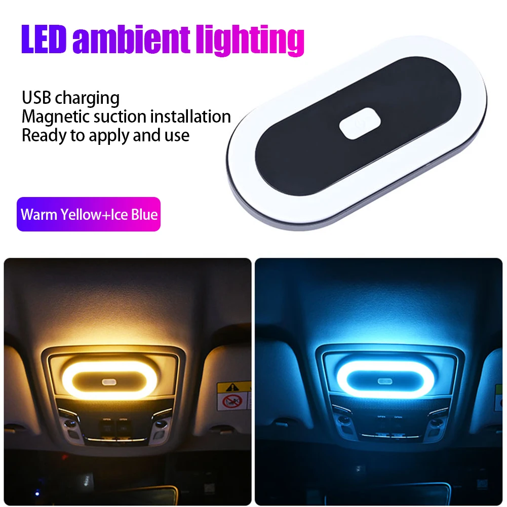 Car Reading Light Interior Light Change Dual Car Reading Light Interior Light USB Rechargeable Integrated Design