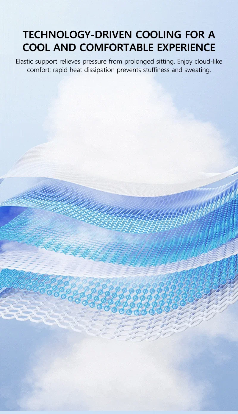 TPE Gel-Sitzkissen Sommer Atmungsaktives Wabendesign Eisseide-Stoff Hochelastisches 3D TPE-Gel für Zuhause Büro Auto – Detail 10
