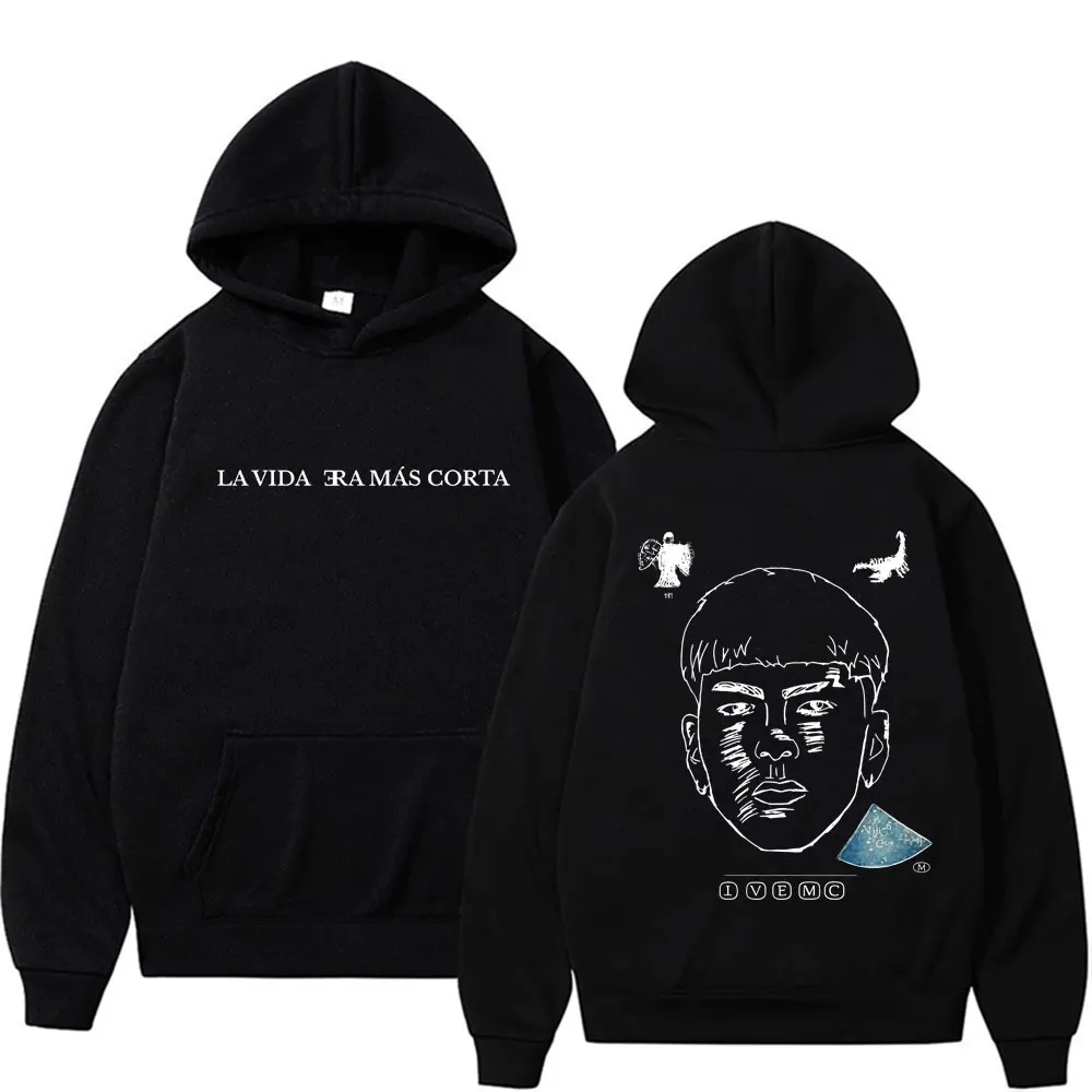 Milo J La Vida Era Mas Corta Novo Álbum Tour 2026 Moletom com Capuz Unissex Hip Hop Street Oversized Manga Longa
