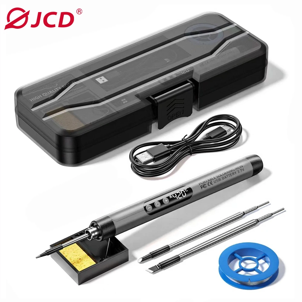 USB Electric Soldering Iron Kit 8W 5V Type-C Interface Wireless Soldering Iron Adjustable Temperature Household DIY Welding Tool