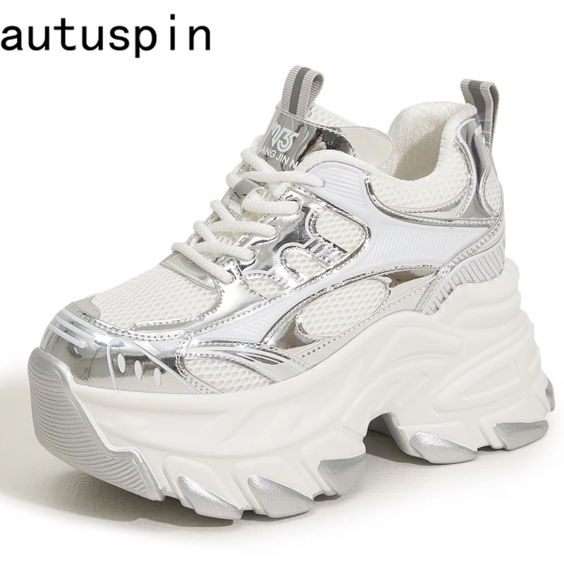 

AUTUSPIN 2025 New Design Women Vulcanize Shoes Outdoor Street Tide Increased Internal Woman Shoes High Platform Female Sneakers