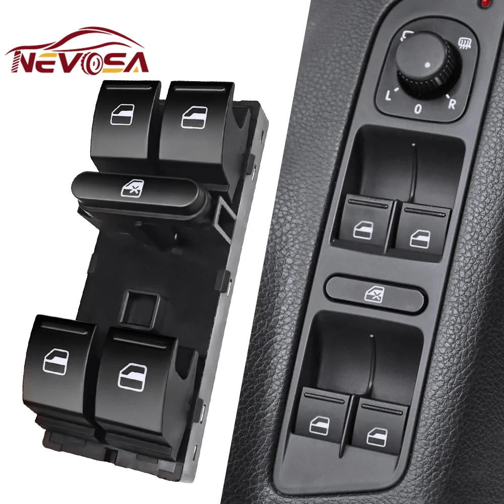 5E 959857 Voor VW Golf 5 6 GTI MK5 MK6 Jetta Tiguan Passat B6 CC Seat Leon MK2 Fabio Power Window Master schakelaar Controle Knop