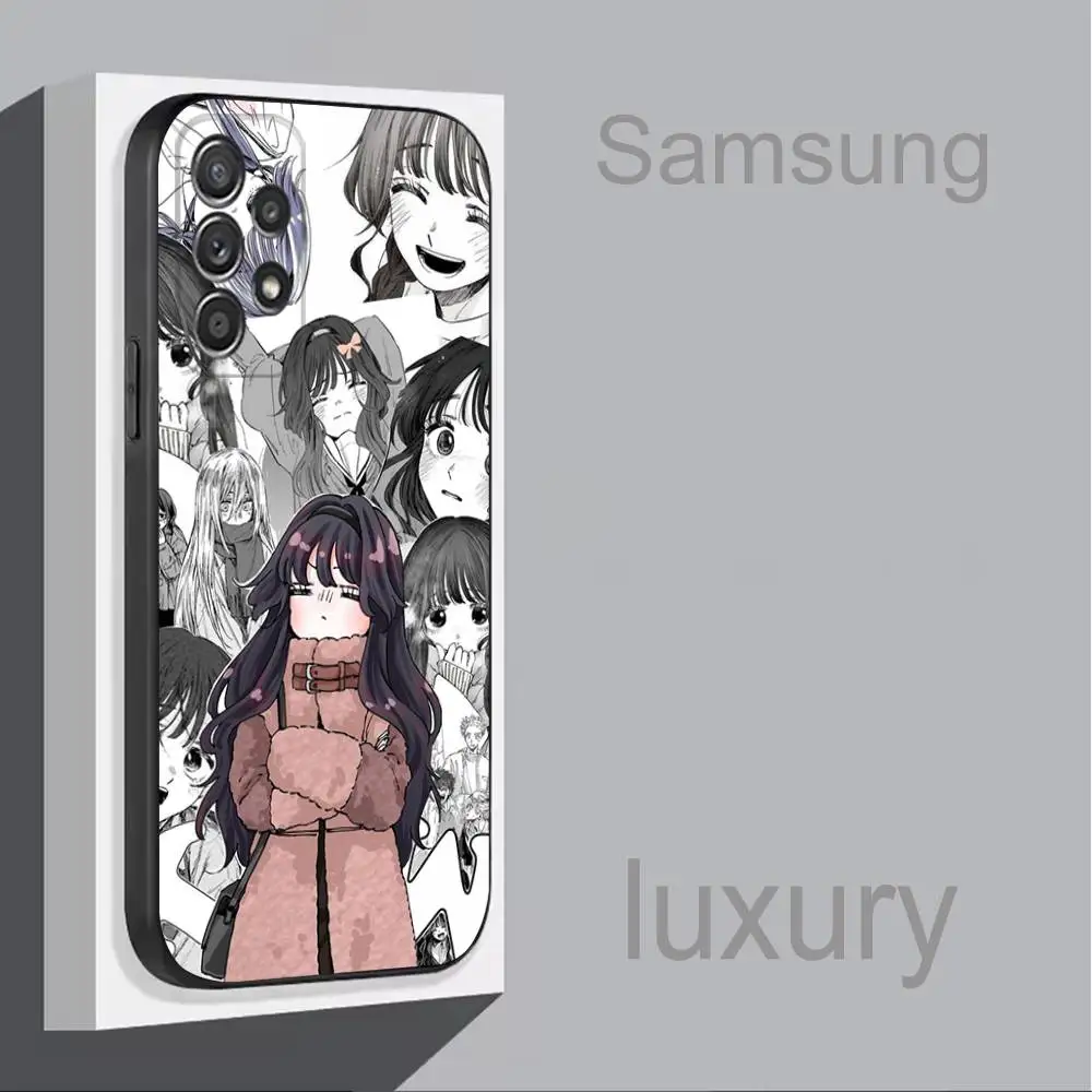 Urocze etui na telefon K-Kaoruko-Waguri do Samsunga S 9, 10, 21, 30, 22, 23, 24, 25, Ultra, Plus, Lite, FE, 4, 5G, czarne, miękkie, precyzyjne.