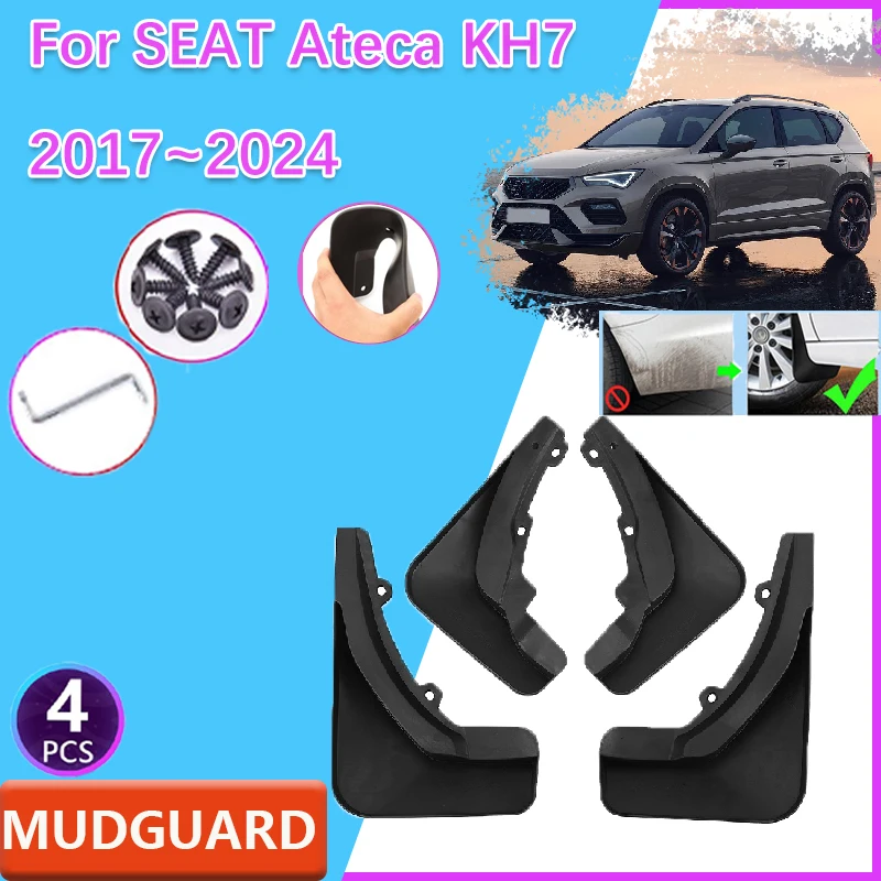 

Car Fenders For SEAT Ateca KH7 2017~2024 2019 Mudguards Splash Guards Wheels Protection Covers Wheel Protector Parts Accessories