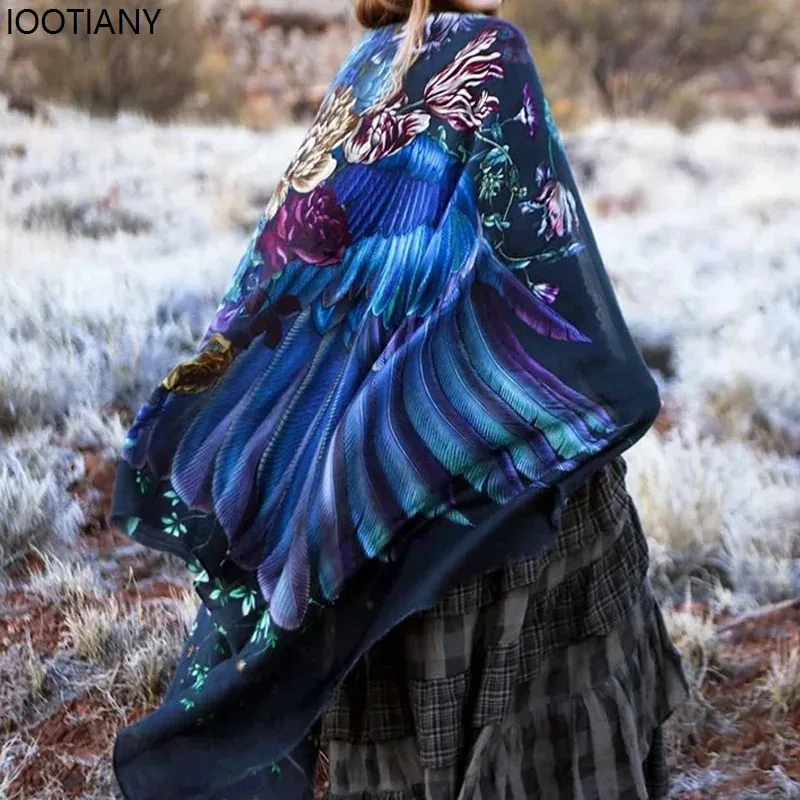 

Sky02 животное серии принт фэнтезийная шаль шарф с крыльями птицы женский кардиган Burning Man Festival R88Ji