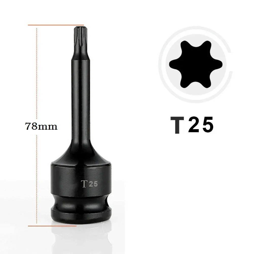 T-shaped Sleeve Socket Adapter 1/2 Inch Driver Star Bit Electric Screw Hex Shank Torx Screwdriver Bits Adapter Head